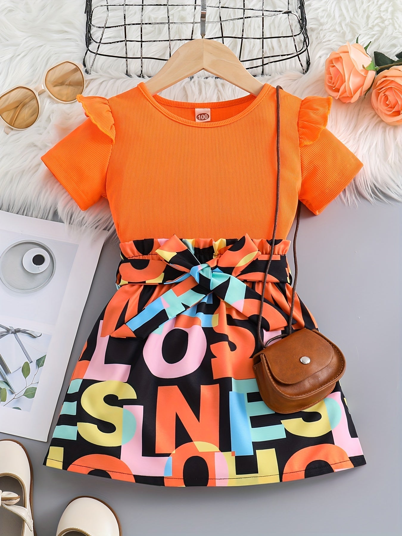 Skjorte Barn - Oransje Rutete Oversized