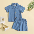 Barnesett med Skjorte - Lys Blå