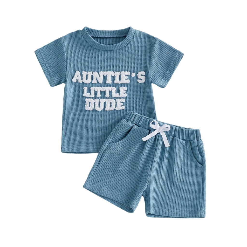 Kids Loungewear Set Boys Short-sleeve Top And Shorts Two-piece Set