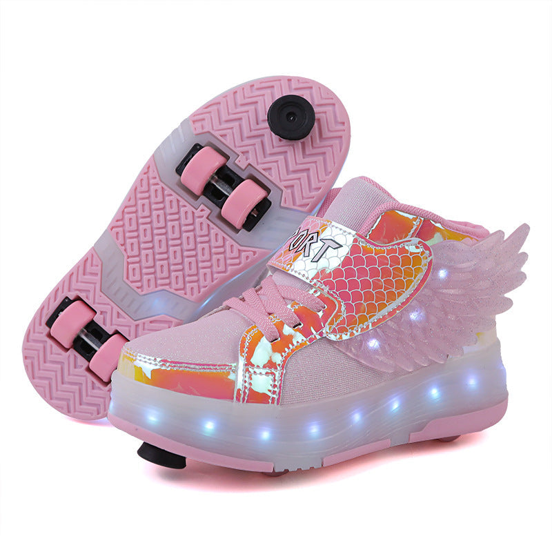 Rullesko Barn - Rosa LED Vinger