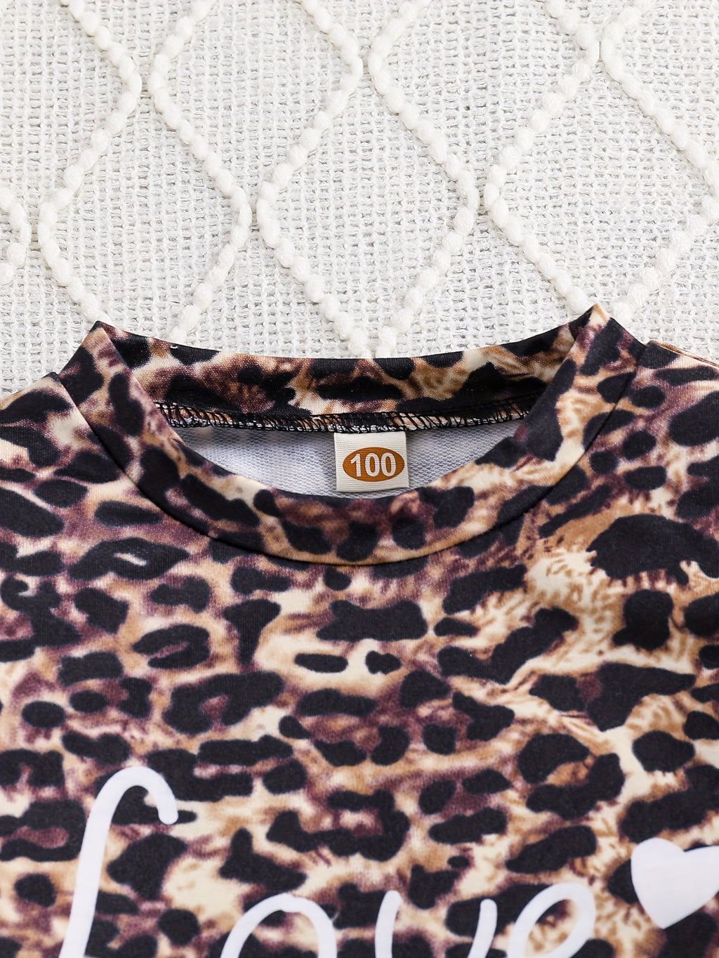 2pcs Girls Leopard Print Top +Jeans Set Kids Clothes For Gift Spring Fall