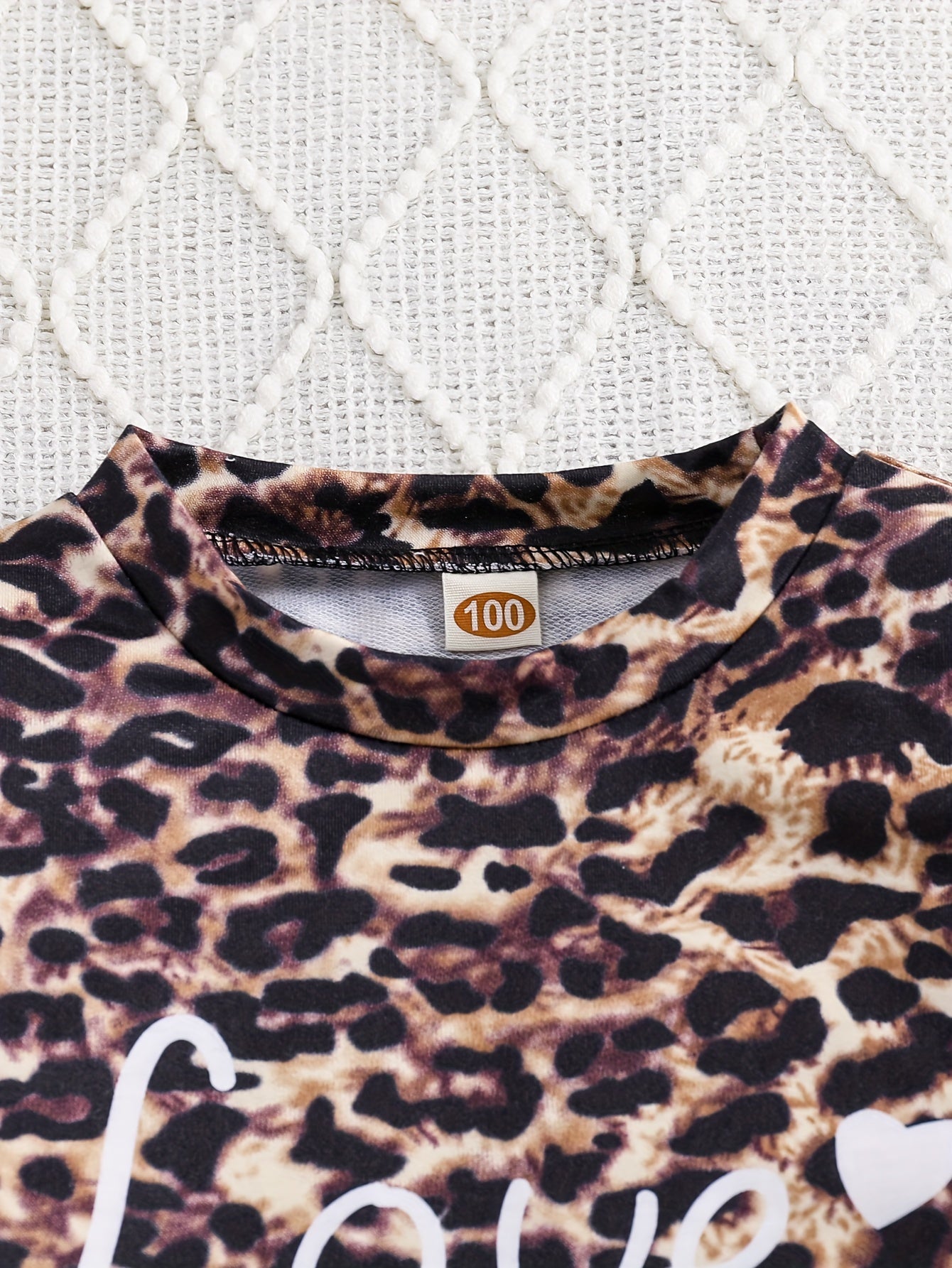 2pcs Girls Leopard Print Top +Jeans Set Kids Clothes For Gift Spring Fall