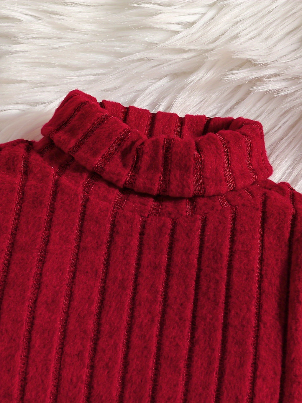 2pcs Girls' Elegant Lady Style Autumn/Winter Set: Soft Knit High-Neck Long-Sleeve Top with Waist Belt and Solid Color Elastic Waist Flared Pants, Simple Fashionable Comfortable Versatile Kids' Clothing for Girls, Perfect for