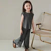 Children's Sleeveless Girls Clothing Sets Spring Summer 100% Cotton Cartoon Smart Casual Wholesale Customized Logo