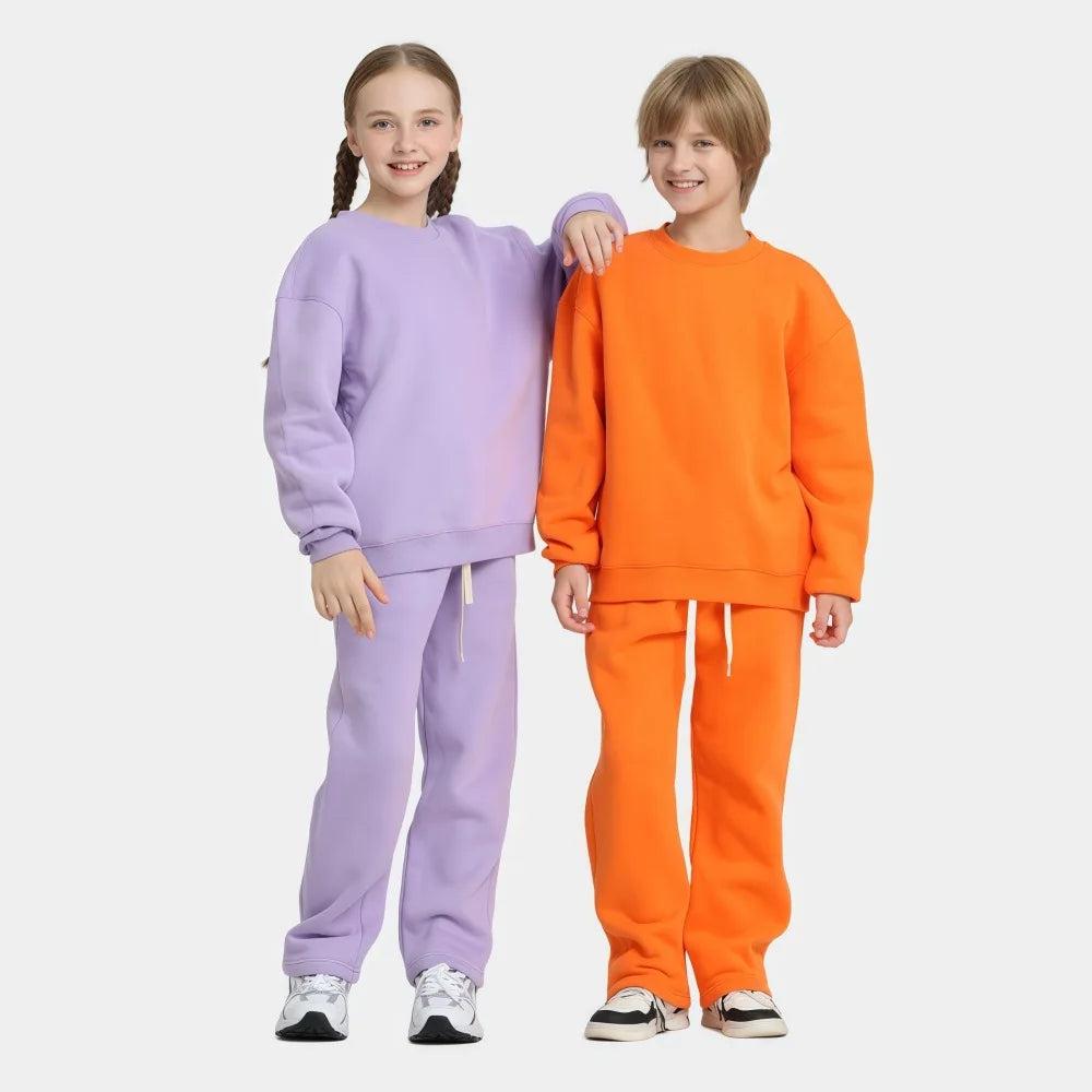 Barnesett Genser - Oransje Koselig 2 deler