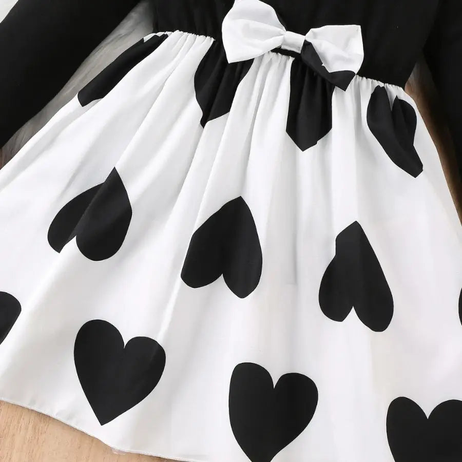 Baby Girl Dress Spring Korean-Style Fashionable Heart-Shaped Party Dress For Girls 2-6Yrs Kids Clothing Princess Holiday Dress