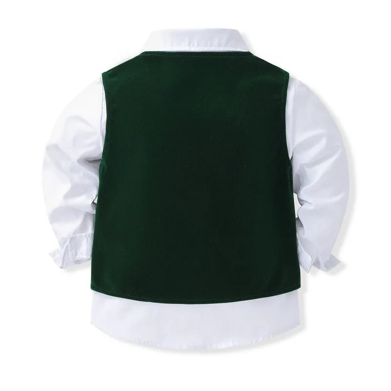 Formelt Sett for Barn med Kontrast Detaljer - Moderne Eleganse