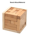 Wooden 3D Puzzles with 25 T-shaped Blocks,Classic Luban Lock Cube Puzzle Toys, Intellectual Game for children and adults