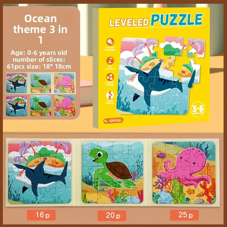 Advanced Book Style Magnetic Puzzle Three in One Early Education Gift for Boys And Girls Kindergarten Intelligence Toys Gifts