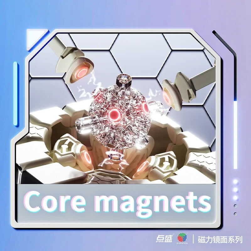Diansheng 4x4 Mirror Ball Core Cube Magnetic Magic Speed Cube Fidget Toys DianSheng Mirror 4x4 Cubo Magico Puzzle