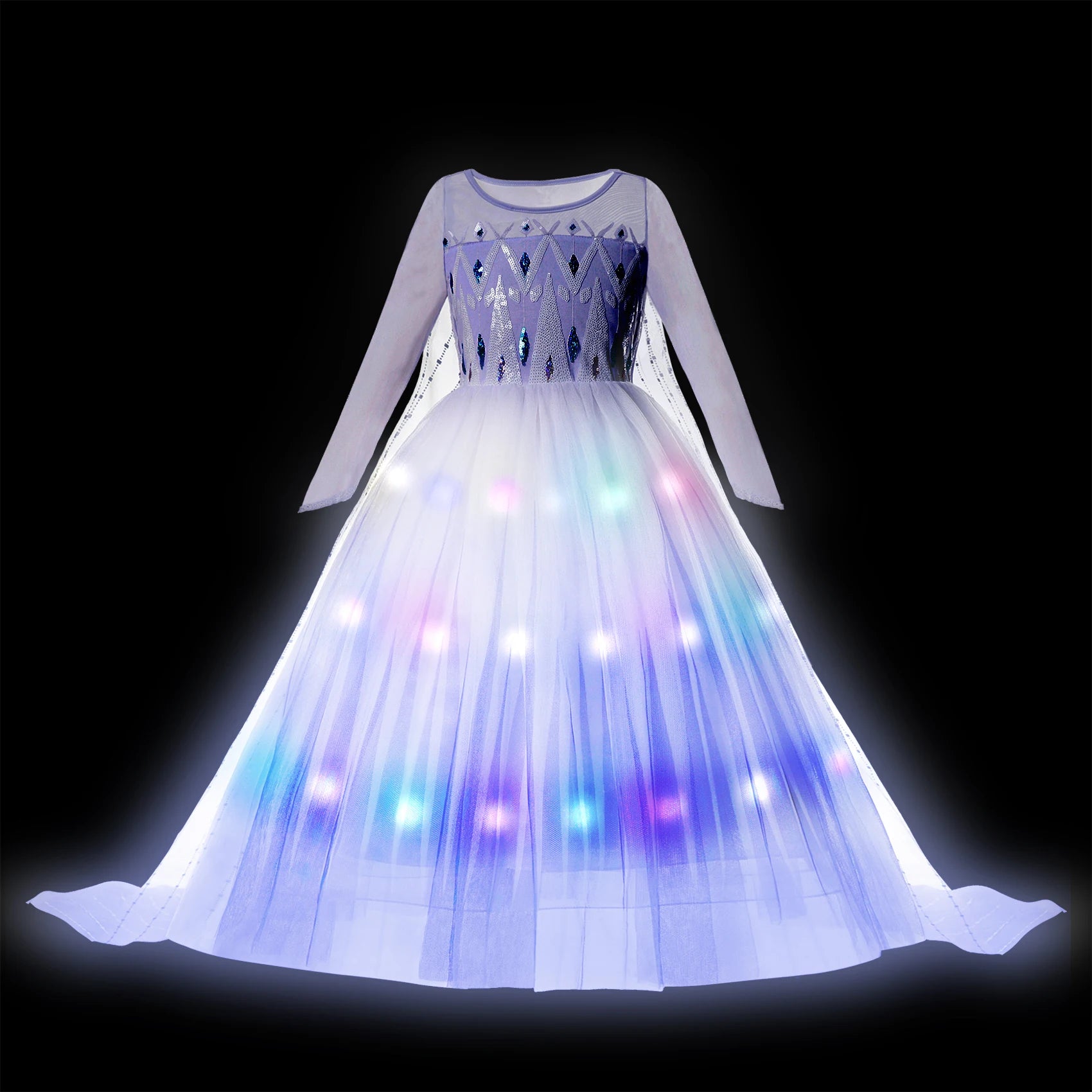 Kids Birthday Party Princess Costume Dress Luxury Sequins Mesh Gradient Elsa Ball Gowns Carnival Cosplay Clothing Girls Outfits