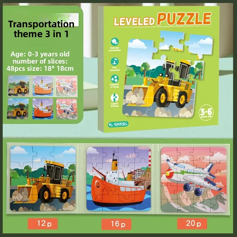 Advanced Book Style Magnetic Puzzle Three in One Early Education Gift for Boys And Girls Kindergarten Intelligence Toys Gifts