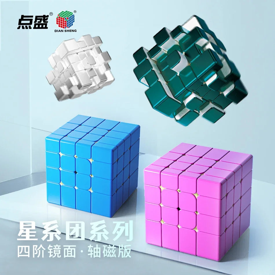 Diansheng 4x4 Mirror Ball Core Cube Magnetic Magic Speed Cube Fidget Toys DianSheng Mirror 4x4 Cubo Magico Puzzle