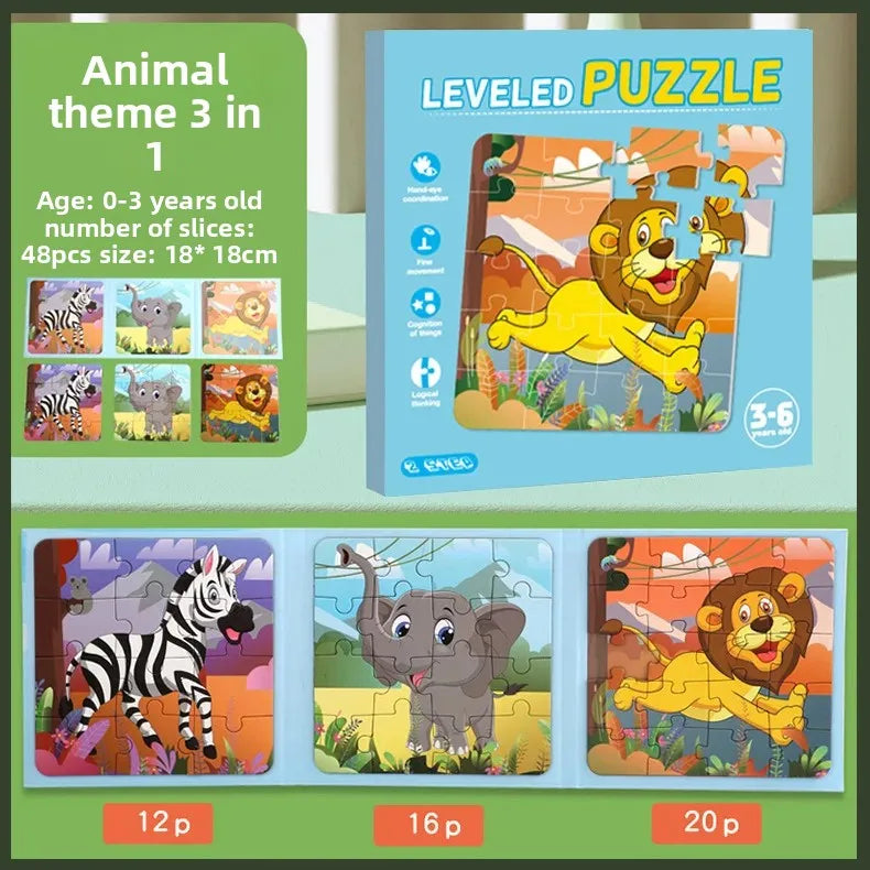 Advanced Book Style Magnetic Puzzle Three in One Early Education Gift for Boys And Girls Kindergarten Intelligence Toys Gifts